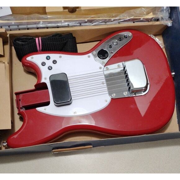 Rockband 3 Fender Mustang Pro Guitar & Strap PS3 PlayStation Mad Catz NO DONGLE - Picture 7 of 12